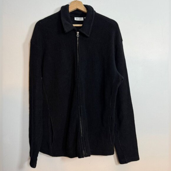 Weekday Black Ribbed Corduroy Full-Zip Jacket – Size M - Picture 2 of 7